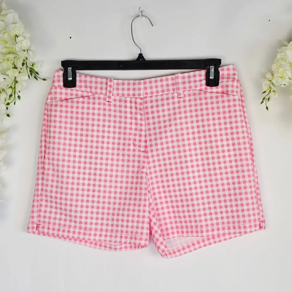 Pro Tour Pink Gingham Shorts Size 8 Golf Coolplay Preppy Coastal Feminine Barbie